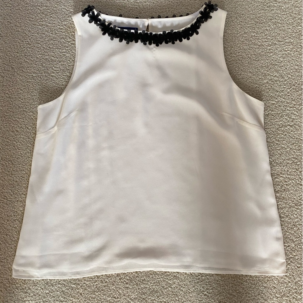 Talbots Elegant Cream Sleeveless Top Size XL - Picture 3 of 9